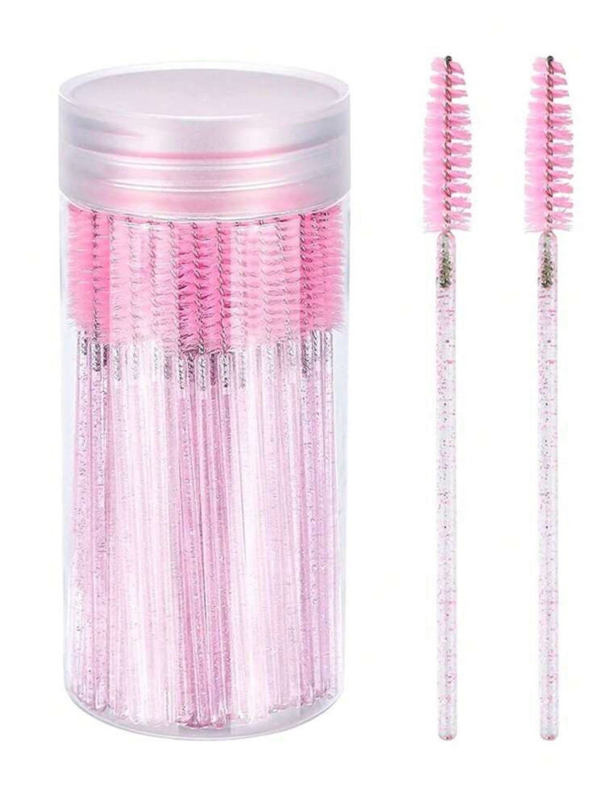 Pink Sparkly Lash Spoolies (100 Pack)