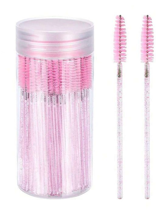 Pink Sparkly Lash Spoolies (100 Pack)