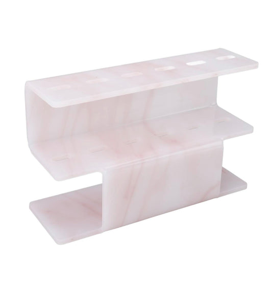 Pink Marble Tweezer Holder (6 Holes)