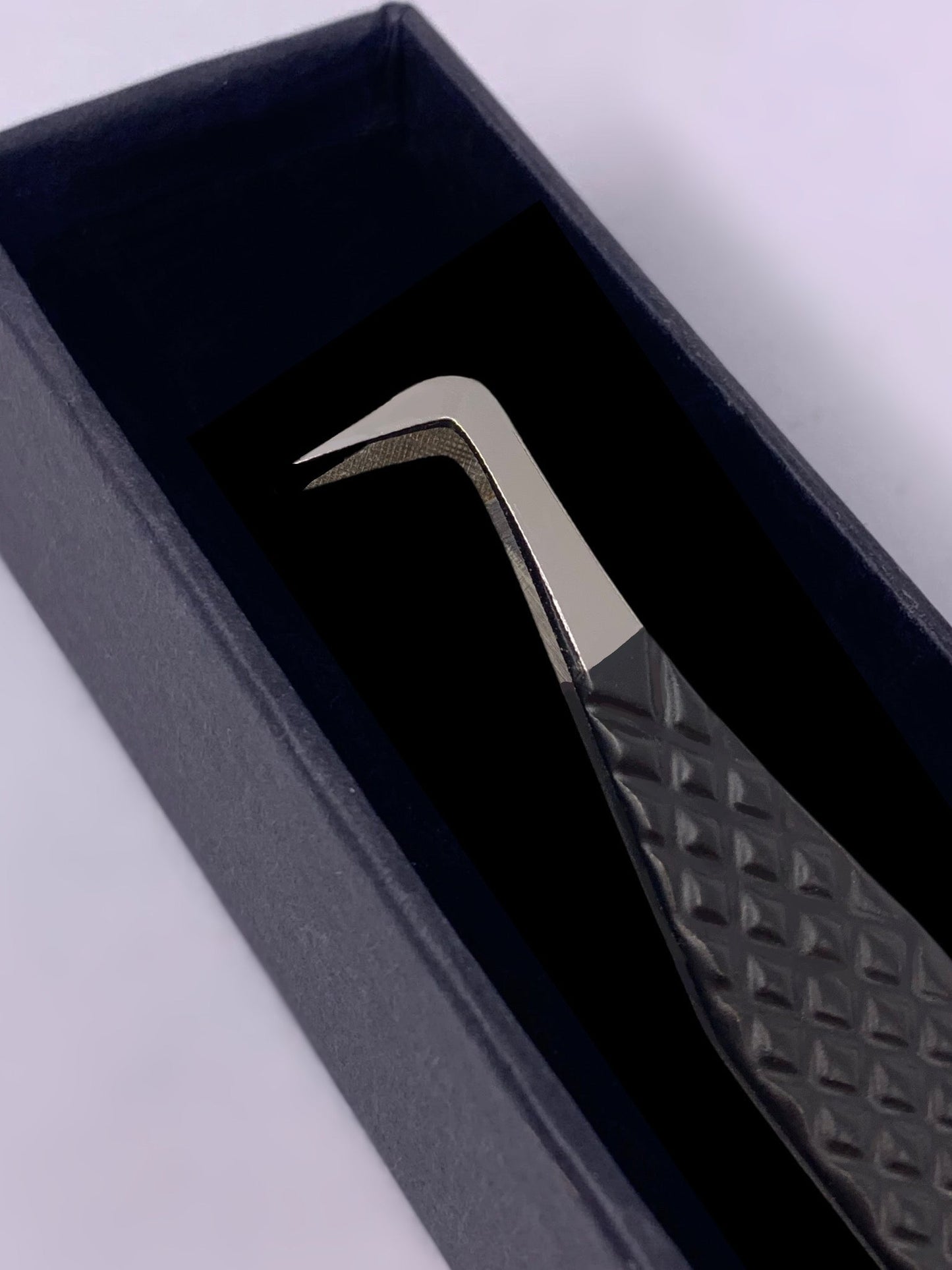 Black Boot Tip Tweezer - Silver Tip