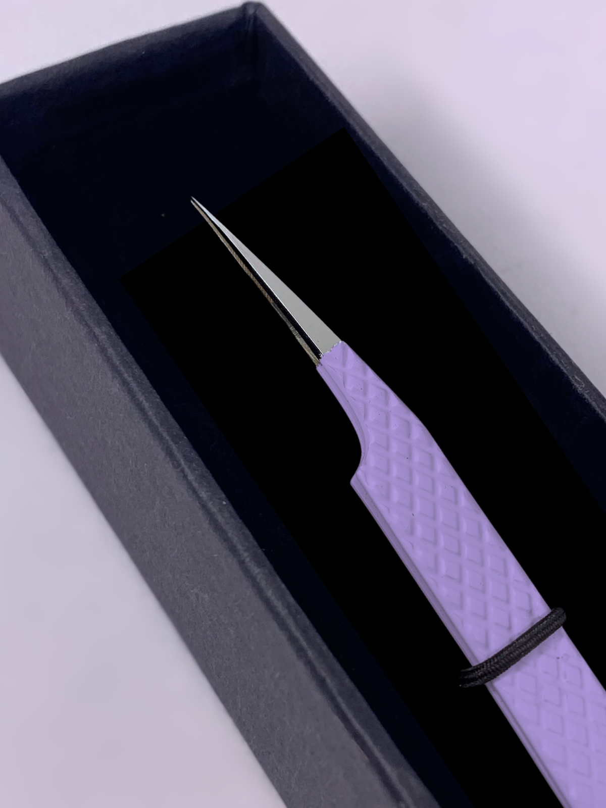 Purple Straight Isolation Tip Tweezers - Silver Tip