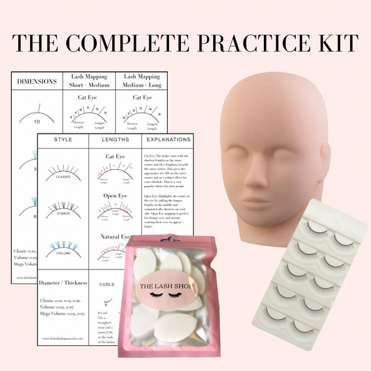 Lash Practice Sheets and Mannequin Head