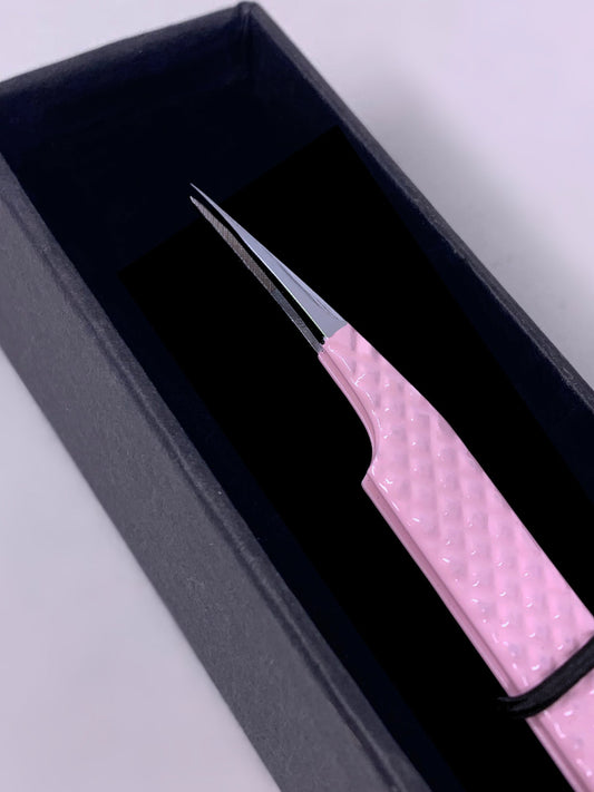 Pink Straight Isolation Tip Tweezer - Gold Tip