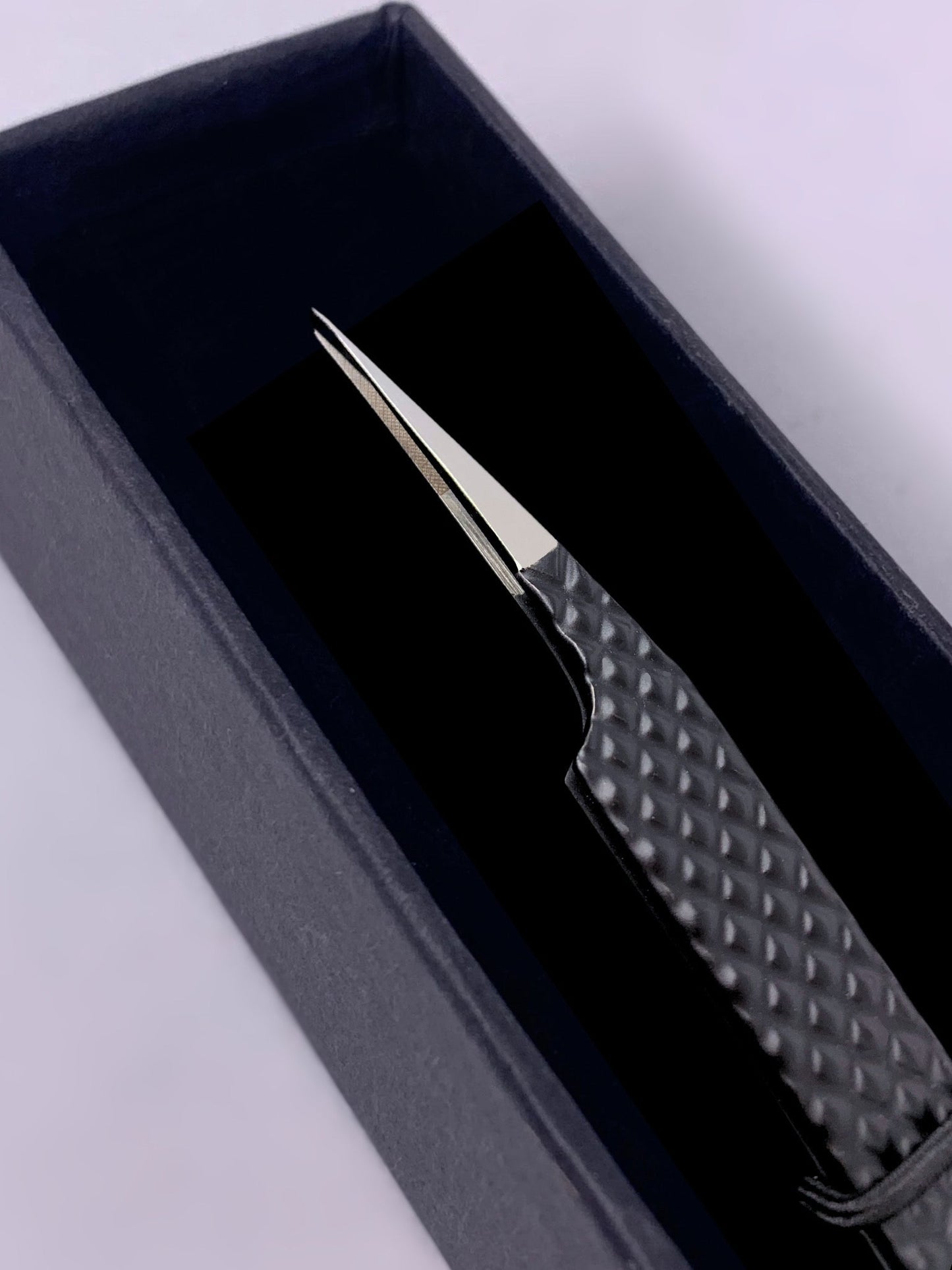 Black Straight Isolation Tip Tweezer - Silver Tip