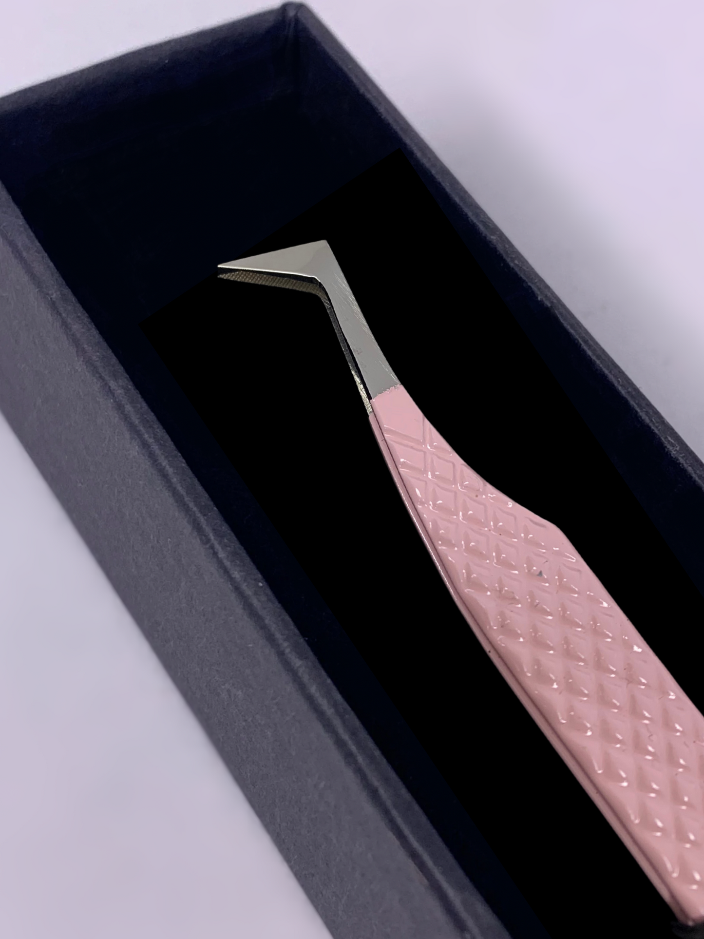 Pink Axe Tip Tweezer - Silver Tip