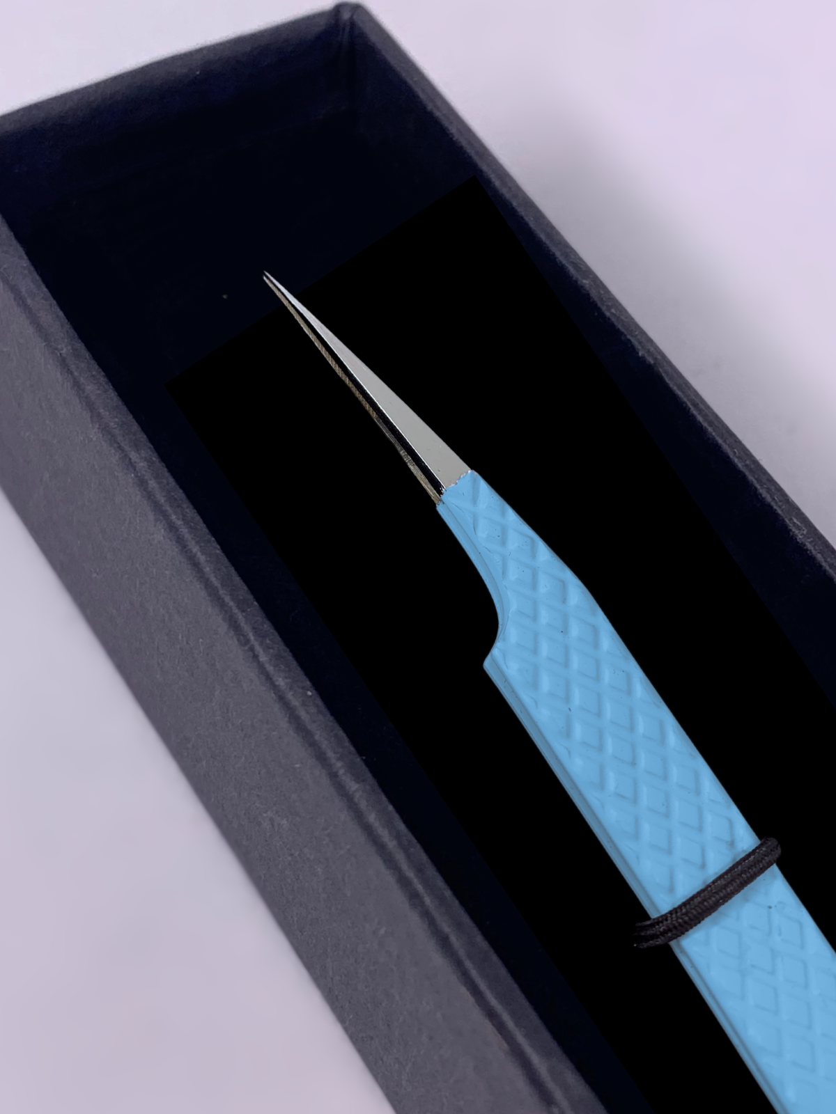 Blue Straight Isolation Tip Tweezer - Silver Tip