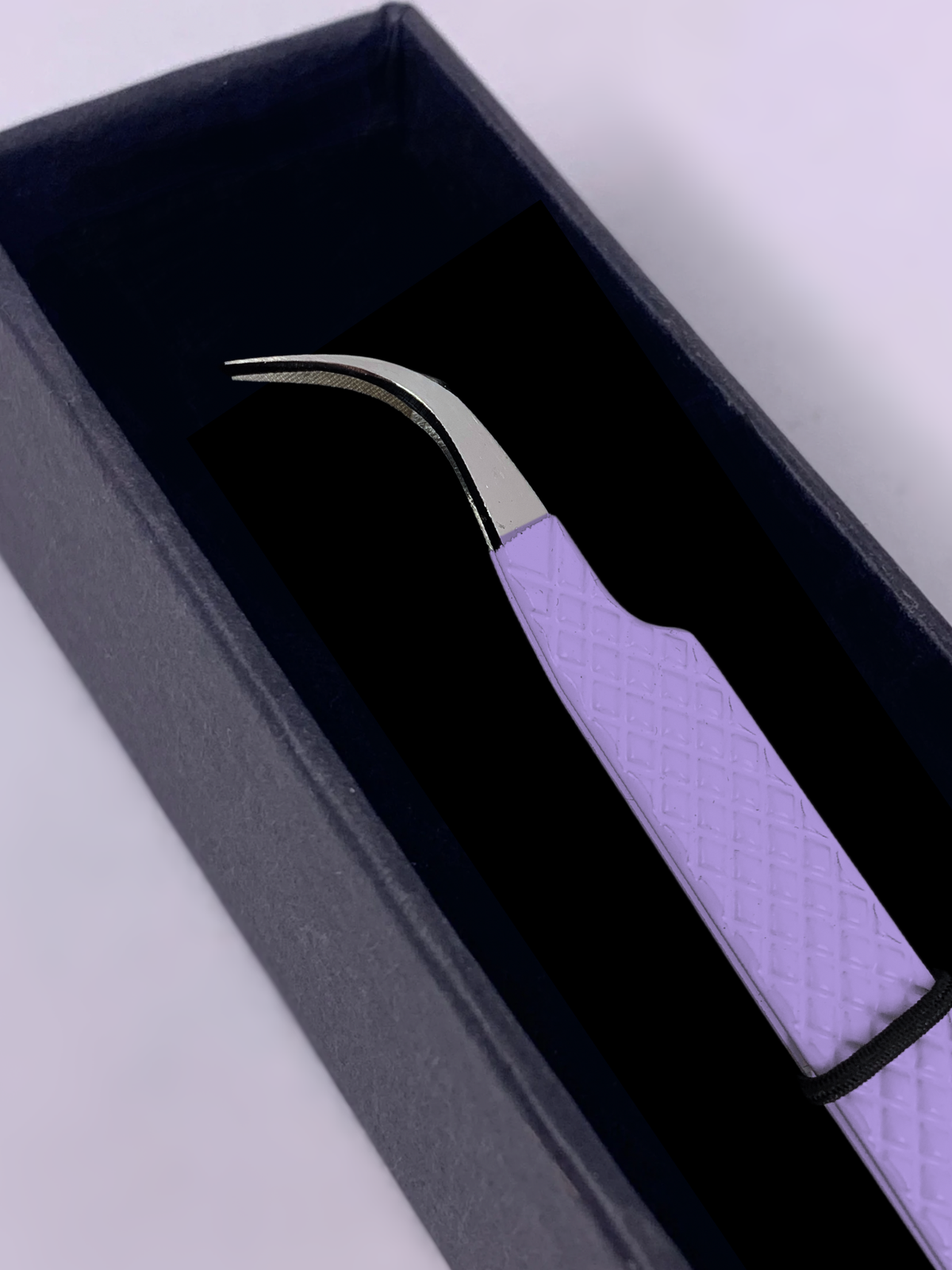 Purple Curved Tip Tweezer - Gold Tip